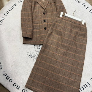 A951 含70羊毛 LC套羊毛外套 直筒半身裙气质拉满套装