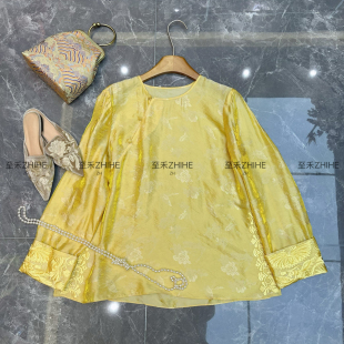 人丝斜襟绣花小衫 极简大牌老钱新中式 t711 26年春款