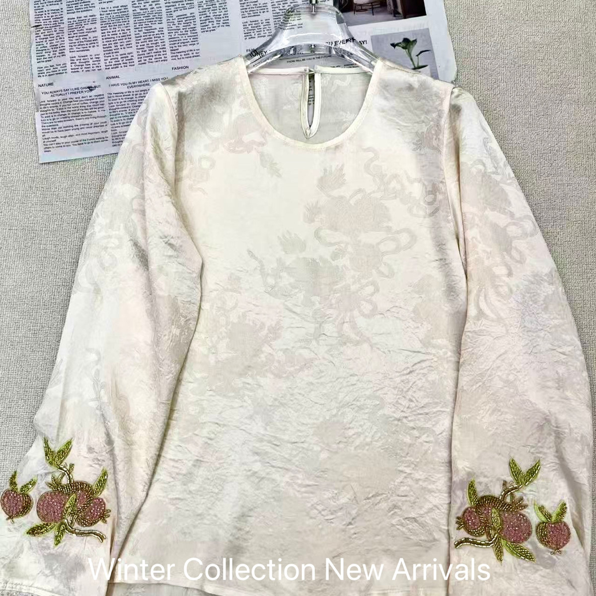 LC26年早春中式重工刺绣穿珠提花上衣小衫（含70真丝）ys-3356,女装/女士精品,毛针织衫,淘宝优惠券,粉丝福利购,淘宝优惠卷