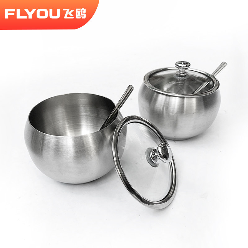 FLYOU304不锈钢可视盒带调味罐