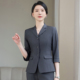 西服外套免烫显瘦正装 气质深灰春夏中袖 女七分袖 套装 工服 职业西装