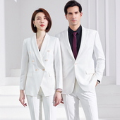 高级灰色白色西服外套春秋新品 男女商务正装 套装 高端定制职业西装