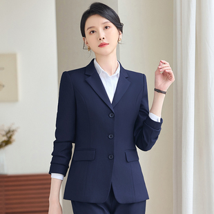 女长袖 套装 三粒扣西服外套银行公务员上班工作服 职业西装 商务正装