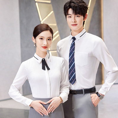 男女长袖职业衬衫销售服务员套裤