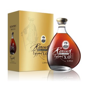 雷诺 洋酒RENOWN悦享XO白兰地金装版40度1L单瓶装 礼盒烈酒