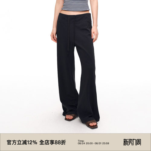 复古低腰宽松显瘦薄款针织卫裤