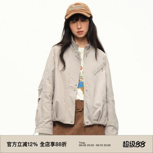 短款立领飞行员夹克外套