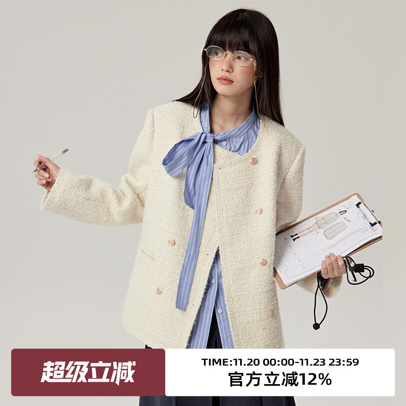 omont蛋挞家小香风短外套