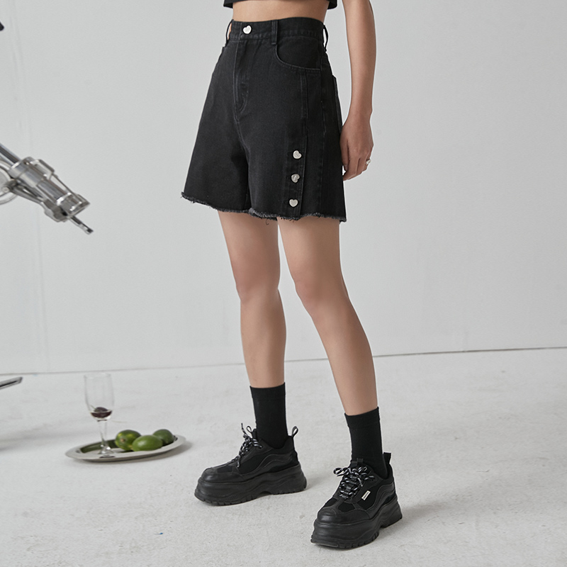 omont蛋挞家复古酷女孩牛仔短裤