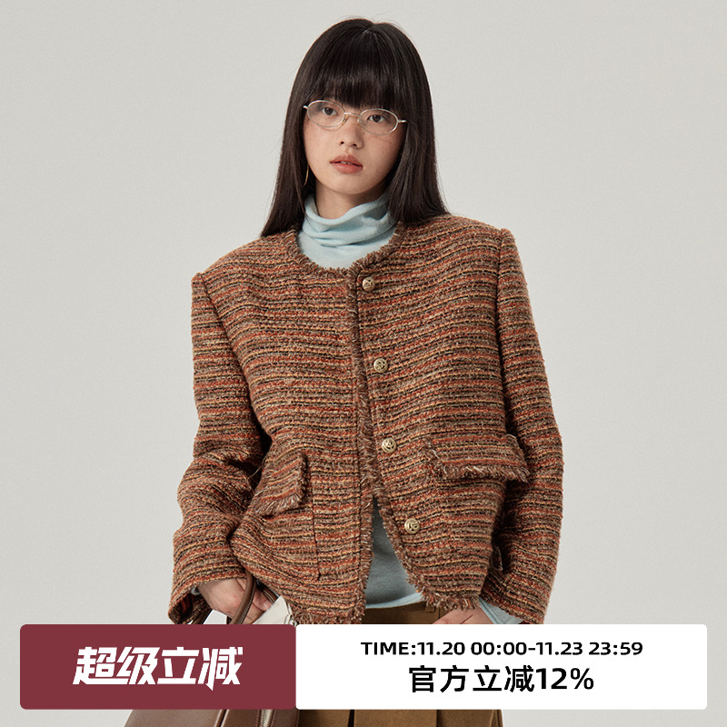 omont蛋挞家小香风短款短外套