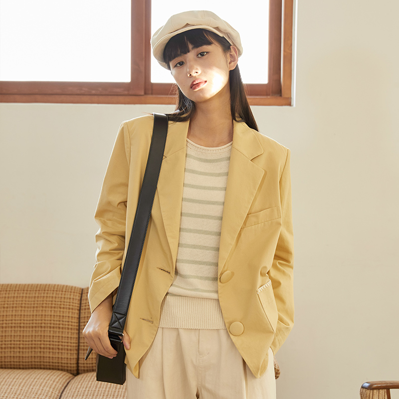 omont蛋挞家复古刺绣西装