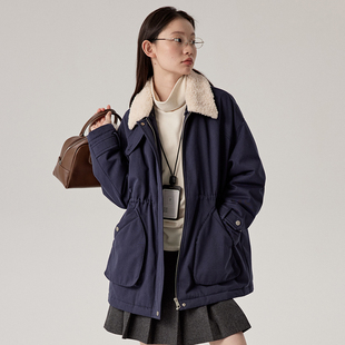 omont蛋挞家 90白鸭绒复古巴恩风派克服冬宽松休闲毛领羽绒服
