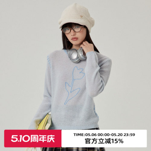 omont蛋挞家宽松马海毛羊毛混纺