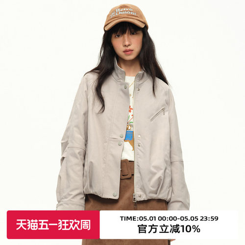 短款立领飞行员夹克外套