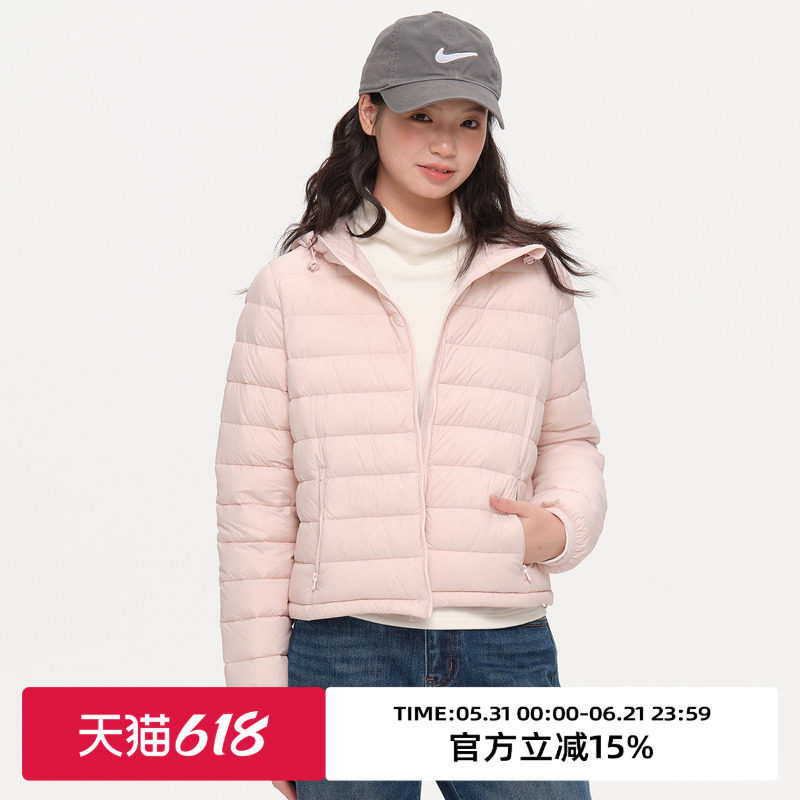 omont蛋挞内搭单穿轻薄款排骨羽绒服2025冬保暖防寒连帽羽绒外套