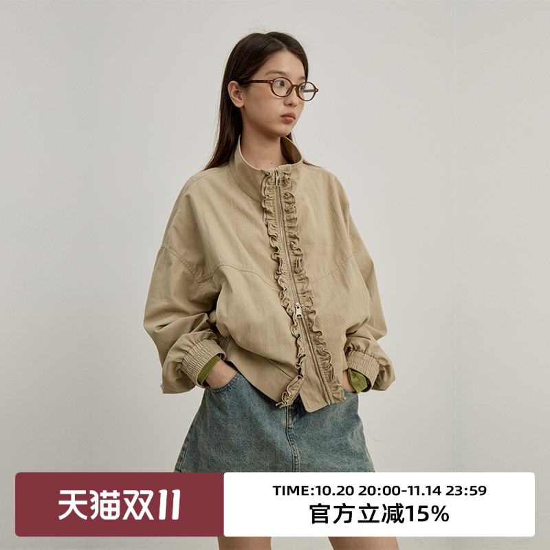 omont蛋挞家短款夹克短外套