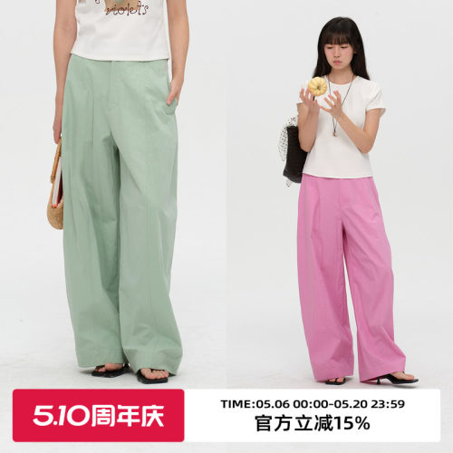 复古高腰立体廓形休闲裤