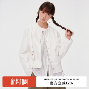 omont蛋挞家复古立领格纹短外套2025秋季 宽松休闲小个子夹克上衣