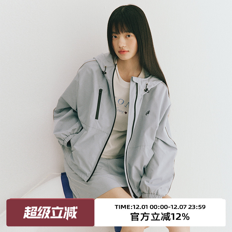 宽松版型/休闲连帽短外套