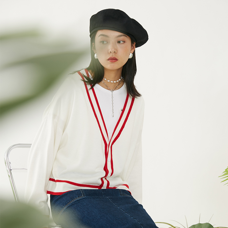 omont蛋挞家外套早秋季毛针织衫