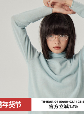 omont蛋挞家100%绵羊毛高领多色修身打底衫春秋季软糯修身毛衣