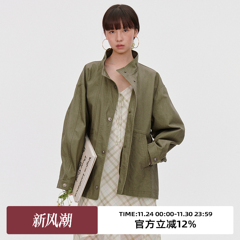 立领/大廓型/一手长休闲外套