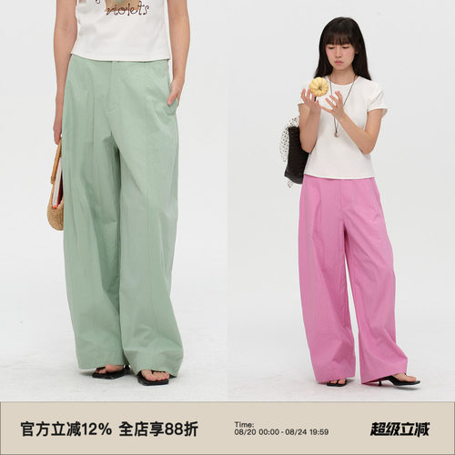复古高腰立体廓形休闲裤