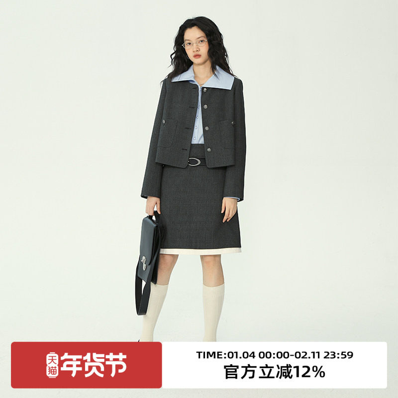 omont蛋挞家 圆领小香风外套女春季年新款高级感西装短外套,女装/女士精品,短外套,淘宝优惠券,粉丝福利购,淘宝优惠卷