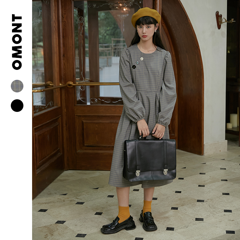 设计感复古omontA字裙子