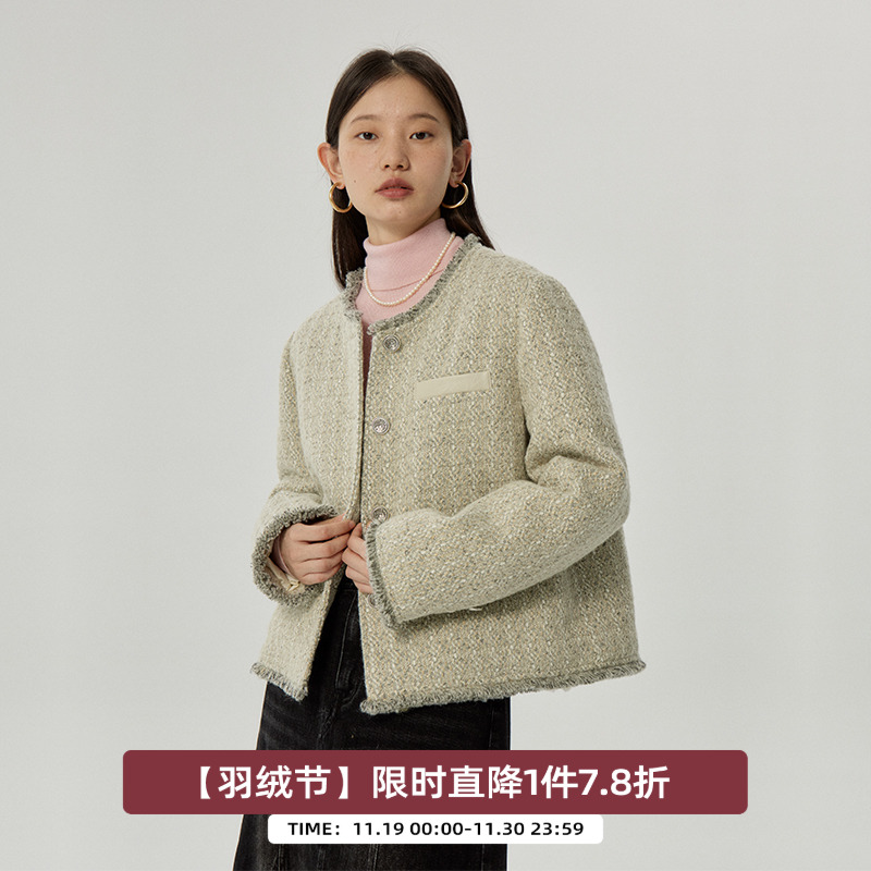 omont蛋挞家通勤短羽绒服