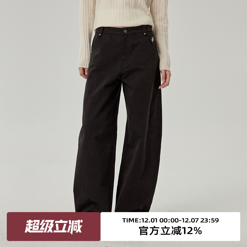 omont蛋挞家高腰长裤休闲裤