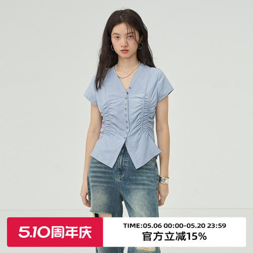 omont蛋挞家修身复古短袖
