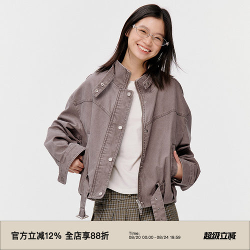 复古立领工装夹克短外套