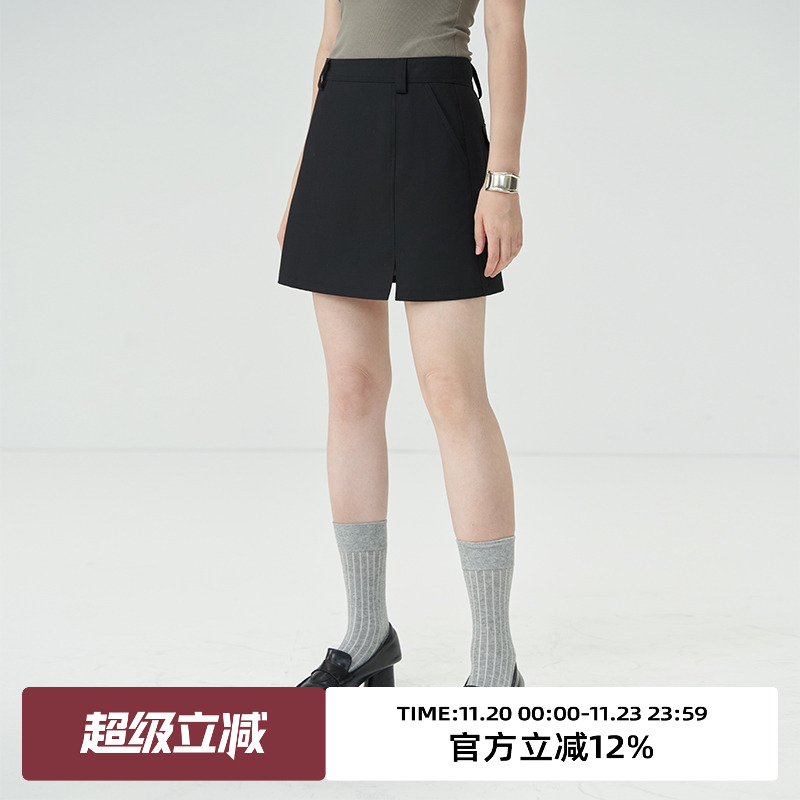 omont蛋挞家短裙A字复古