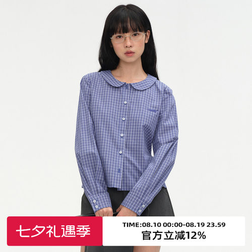 廓形/娃娃领/后腰调节/长袖衬衫