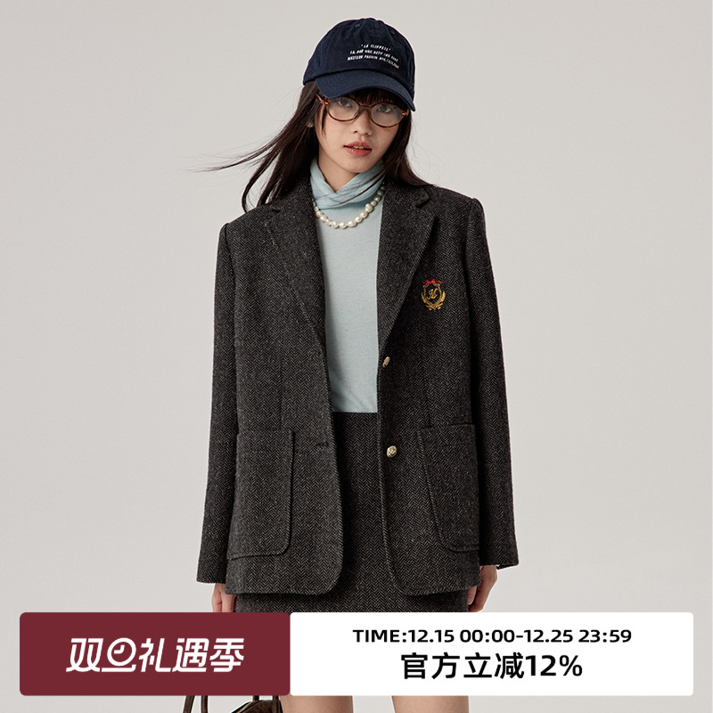 omont蛋挞家常规长袖西装外套