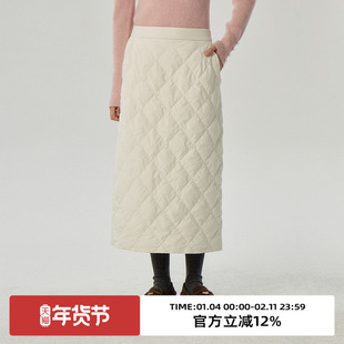omont蛋挞家 轻薄羽绒半身裙冬季新款高腰加厚保暖中长裙子