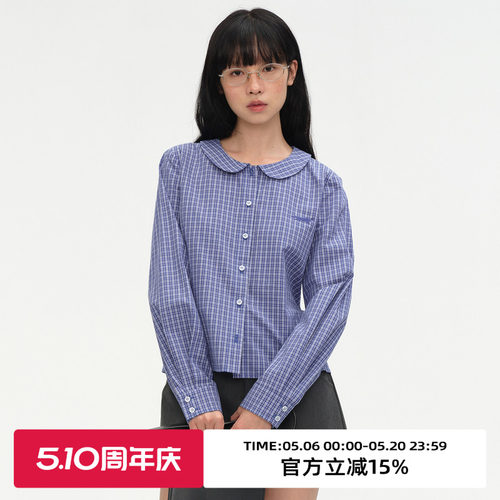 廓形/娃娃领/后腰调节/长袖衬衫