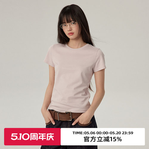 圆领/基础款/纯色修身T恤