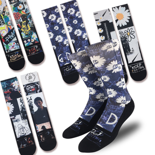 GD权志龙小chu雏菊袜子韩国潮牌网红同款长筒菊花中筒袜2020新款