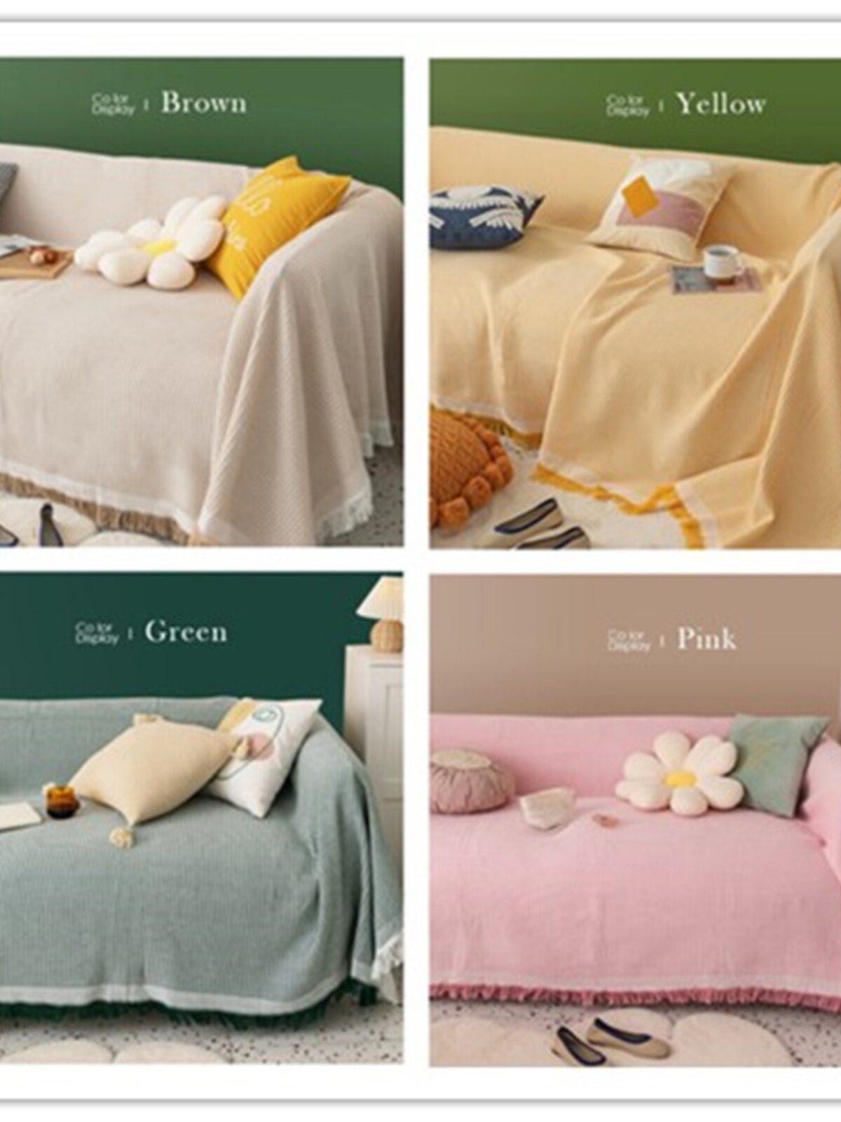 원피스 소파 타올 북유럽 단색 사계절 면실 담요 심플 쿠션 인 스타일 소파 타올 멋쟁이 점심 담요