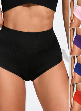 018#酒吧性感辣妹欧美新款女士运动短裤高腰瑜伽蜜桃臀紧身跑步