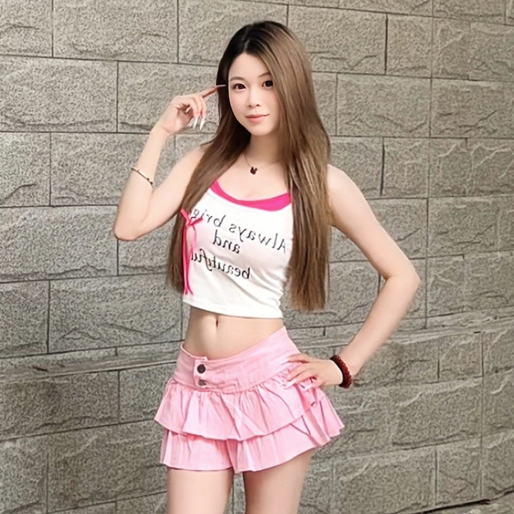 6689#涉谷辣妹新性感可爱蛋糕牛仔超短裙少女露小出心机半身短裙