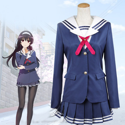 cos服不起眼女主角培育法霞之丘诗羽水手服全套日常cosplay服装女