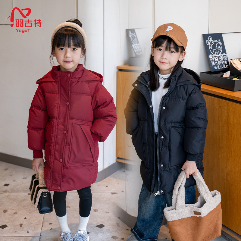儿童羽绒棉服中长款冬季加厚保暖童装男童女童外套中小童新款