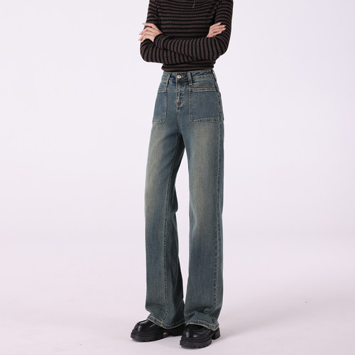 法式阔腿牛仔裤女2024秋季新款