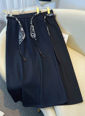 包臀半身裙女春秋季2025新款高腰开叉a字裙小个子超好看直筒裙子