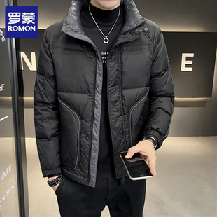 罗蒙品牌男士立领羽绒服2025秋冬季新款高级感冬装保暖棉服外套