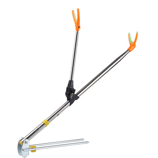 梦达 不锈钢炮台支架钓鱼竿钓箱手竿架杆架竿钓鱼用品带地插