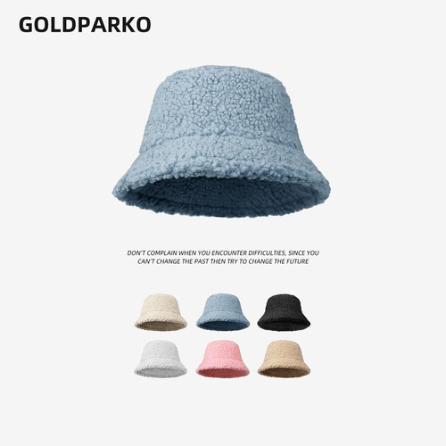 金柏高冬女百搭风仿羊羔毛帽子